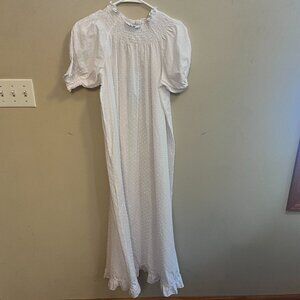 Hill House Caroline Nap Dress – White Semi-Sheer Swiss Dot, Size Medium